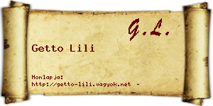Getto Lili névjegykártya